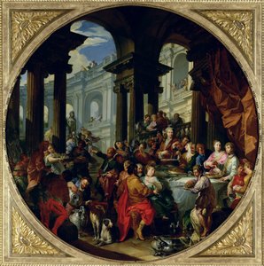 Feast under an Ionic Portico by Giovanni Paolo Pannini